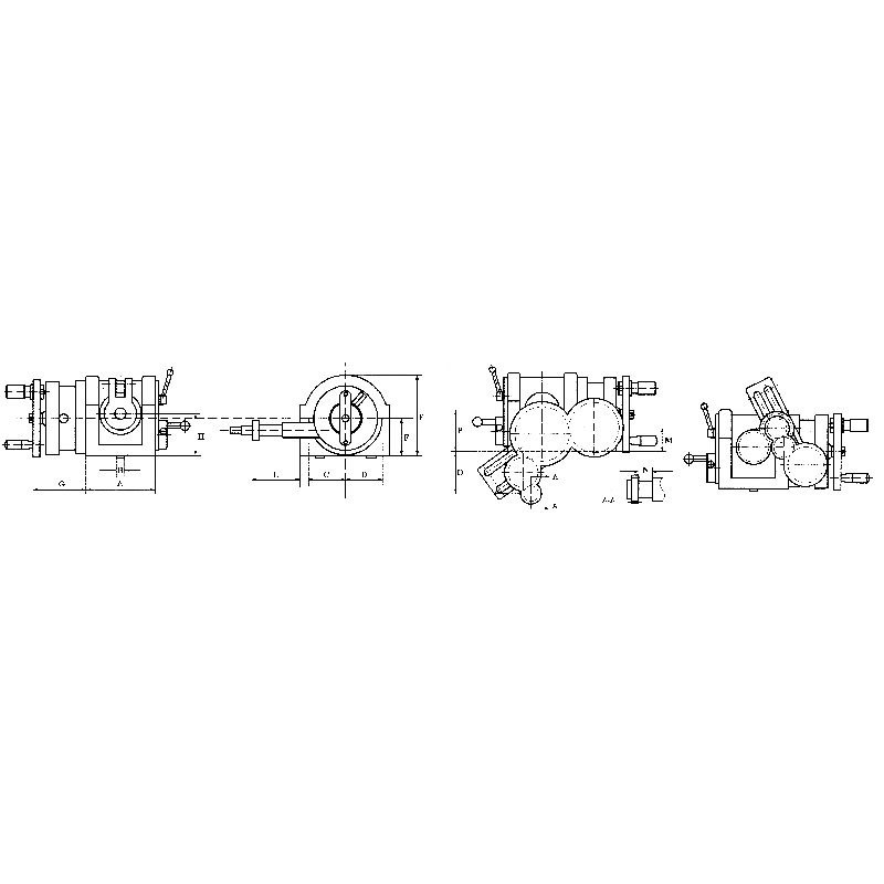 Universal dividing head with tailstock, chuck and dividing plates