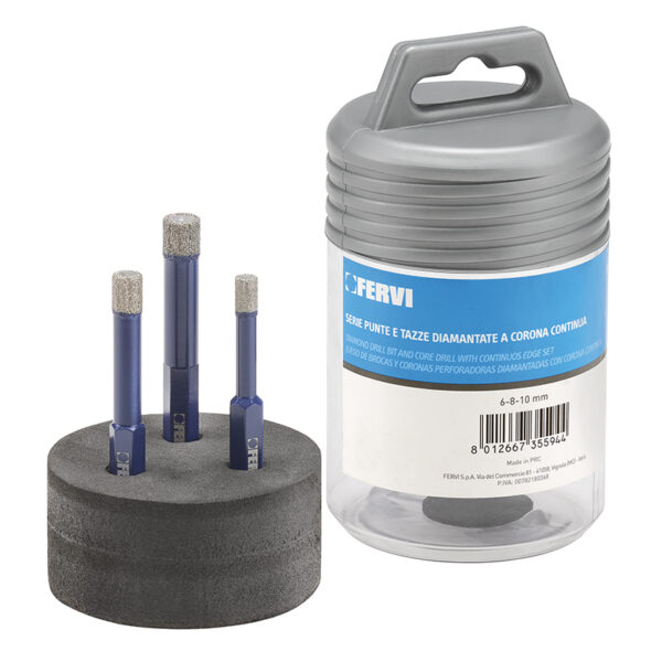 DIAMOND DRILL BIT AND CORE DRILL WITH CONTINUOS EDGE SET